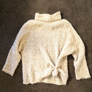 Free People Turtleneck Oversized Alpaca Sweater in Oatmeal